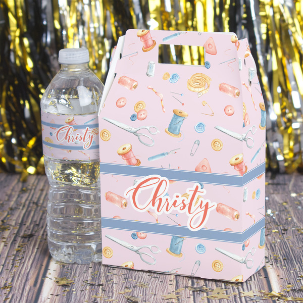 Sewing Time Gable Favor Box - In Context