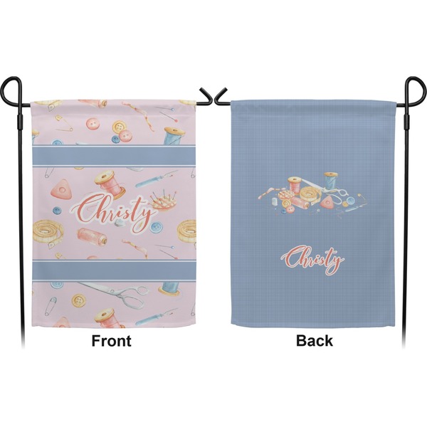 Sewing Time Garden Flag - Double Sided Front and Back