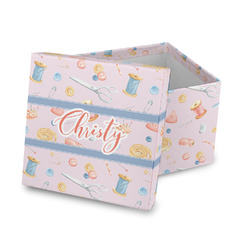 Sewing Time Gift Box with Lid - Canvas Wrapped (Personalized)