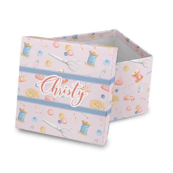 Custom Sewing Time Gift Box with Lid - Canvas Wrapped (Personalized)