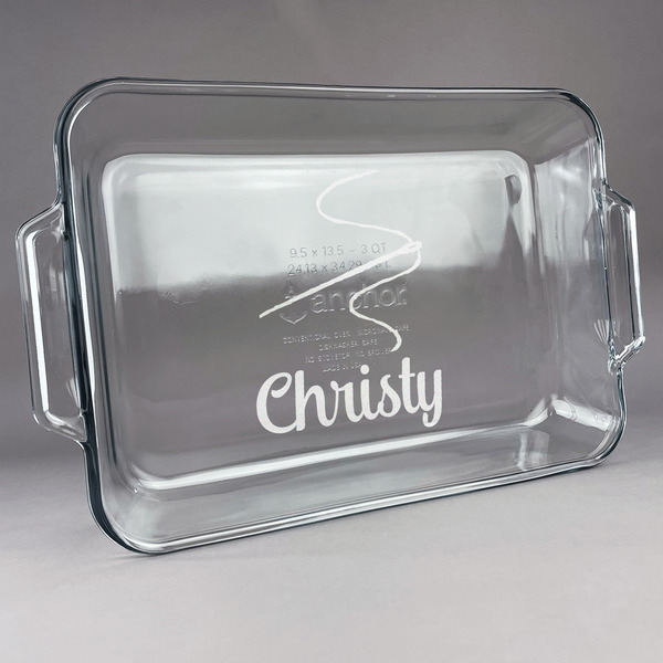 Custom Sewing Time Glass Baking Dish with Truefit Lid - 13in x 9in (Personalized)