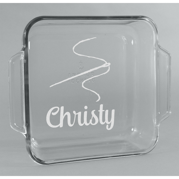 Custom Sewing Time Glass Cake Dish - 8in x 8in (Personalized)