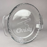 Sewing Time Glass Pie Dish - 9.5in Round (Personalized)