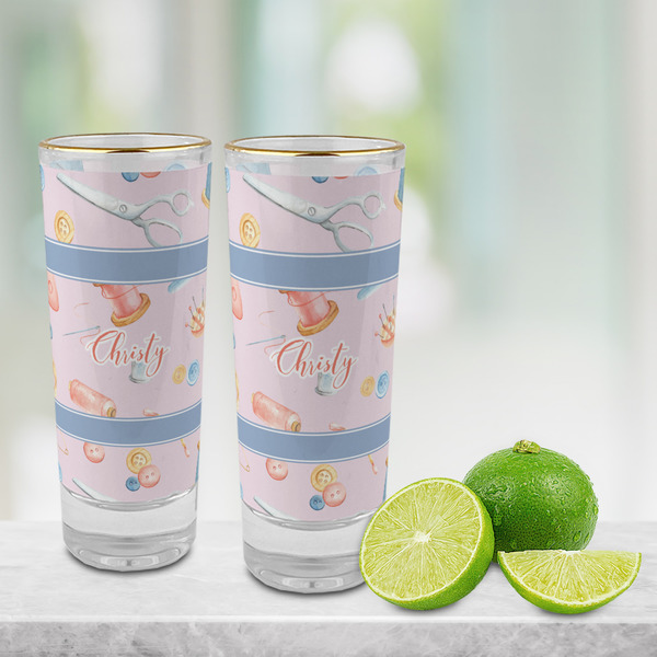 Sewing Time Glass Shot Glass - 2 oz - LIFESTYLE