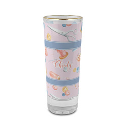 Sewing Time 2 oz Shot Glass - Glass with Gold Rim (Personalized)