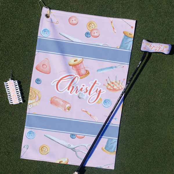 Custom Sewing Time Golf Towel Gift Set (Personalized)