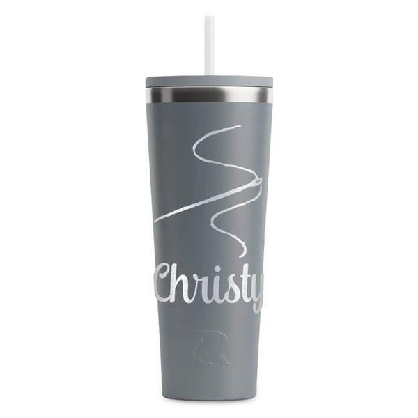 Custom Sewing Time RTIC Everyday Tumbler with Straw - 28oz - Grey - Double-Sided (Personalized)