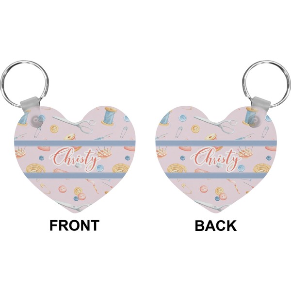 Sewing Time Heart Keychain (Front + Back)