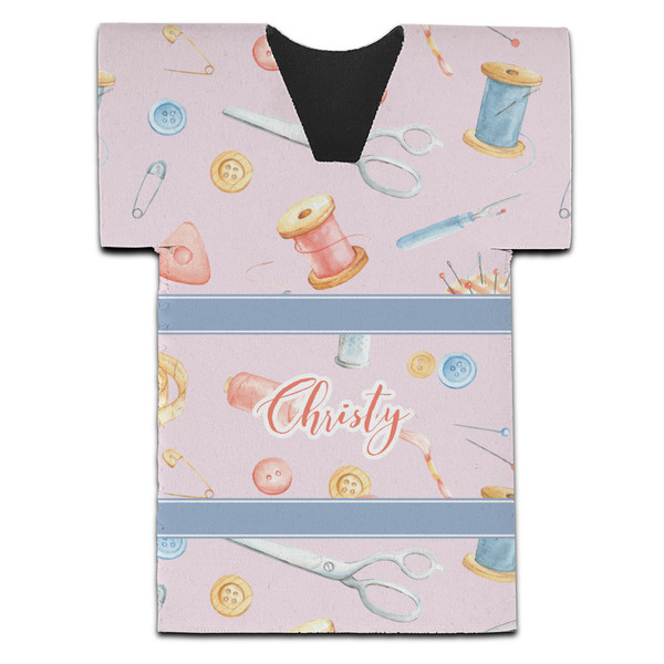 Custom Sewing Time Jersey Bottle Cooler (Personalized)
