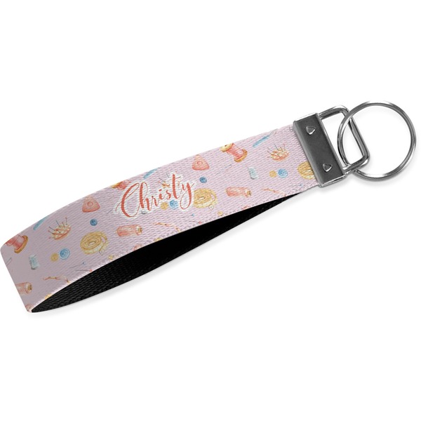 Custom Sewing Time Webbing Keychain Fob - Large (Personalized)