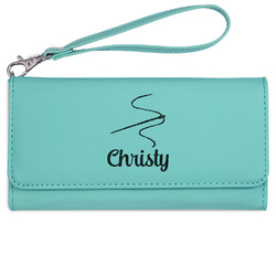 Sewing Time Ladies Leatherette Wallet - Laser Engraved- Teal (Personalized)
