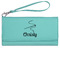 Sewing Time Ladies Wallet - Leather - Teal - Front View