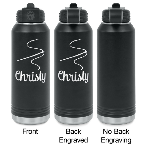 Sewing Time Laser Engraved Water Bottles - 2 Styles - Front & Back View