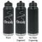 Sewing Time Laser Engraved Water Bottles - 2 Styles - Front & Back View