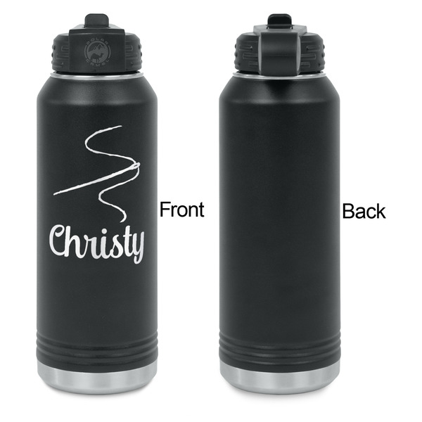 Sewing Time Laser Engraved Water Bottles - Front Engraving - Front & Back View
