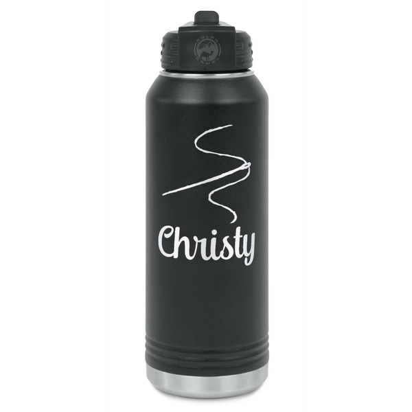 Custom Sewing Time Water Bottle - Laser Engraved - Front (Personalized)