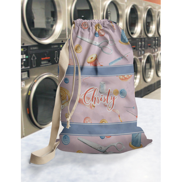 Sewing Time Laundry Bag in Laundromat