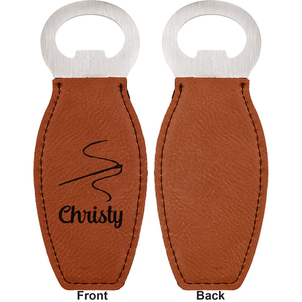 Sewing Time Leather Bar Bottle Opener - Front and Back (single sided)