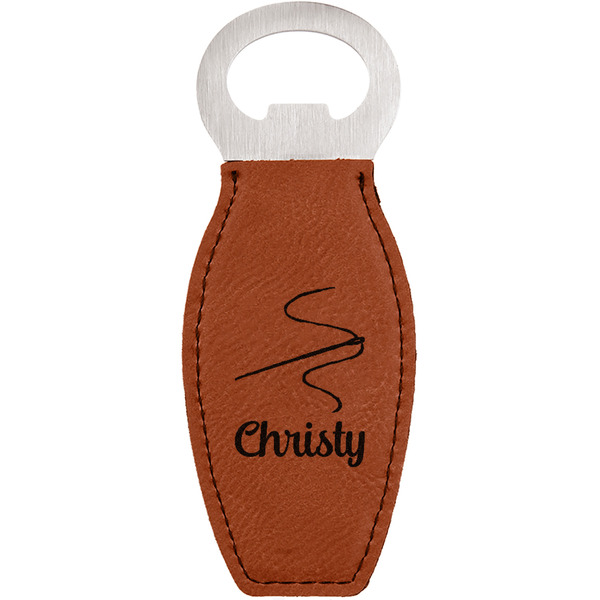 Custom Sewing Time Leatherette Bottle Opener - Double Sided (Personalized)