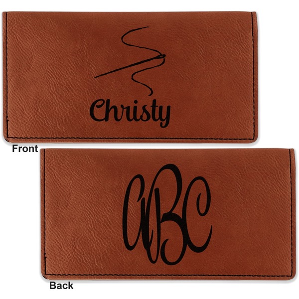 Sewing Time Leather Checkbook Holder Front and Back