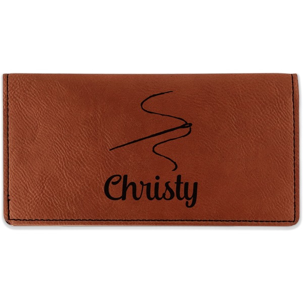 Custom Sewing Time Leatherette Checkbook Holder (Personalized)