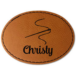 Sewing Time Faux Leather Iron On Patch - Oval (Personalized)