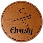 Sewing Time Faux Leather Iron On Patch - Round (Personalized)