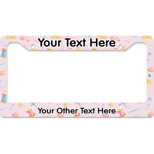 Custom Sewing Time License Plate Frame - Style B (Personalized)