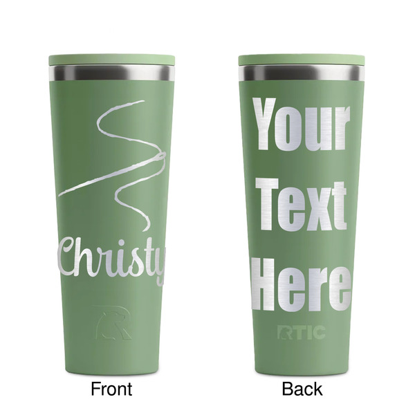 Sewing Time Light Green RTIC Everyday Tumbler - 28 oz. - Front and Back