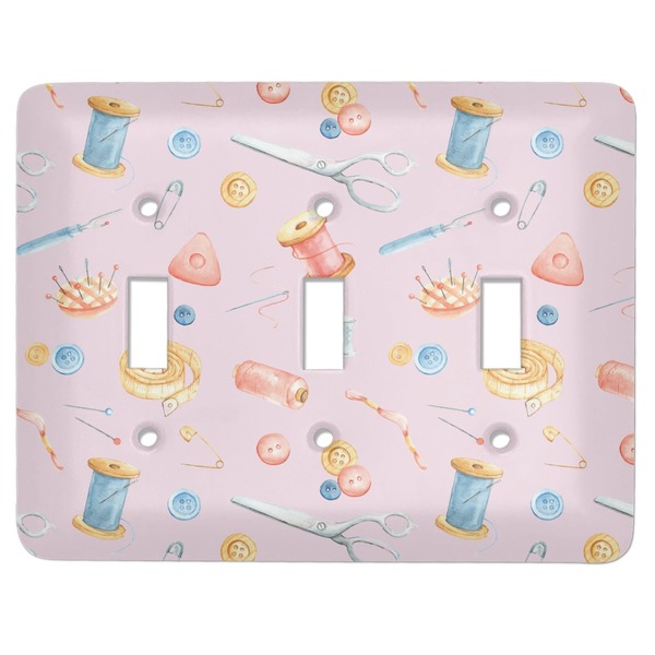 Custom Sewing Time Light Switch Cover (3 Toggle Plate)