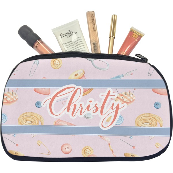 Custom Sewing Time Makeup / Cosmetic Bag - Medium (Personalized)