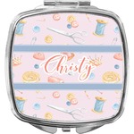 Sewing Time Compact Makeup Mirror (Personalized)