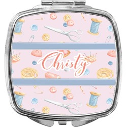 Sewing Time Compact Makeup Mirror (Personalized)