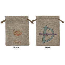 Sewing Time Medium Burlap Gift Bag - Front & Back (Personalized)