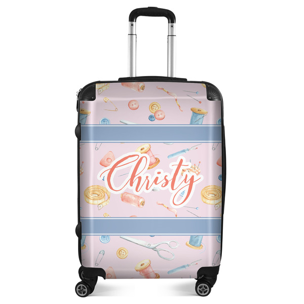 Custom Sewing Time Suitcase - 24" Medium - Checked (Personalized)