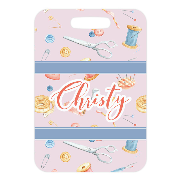 Sewing Time Metal Luggage Tag - Front Without Strap