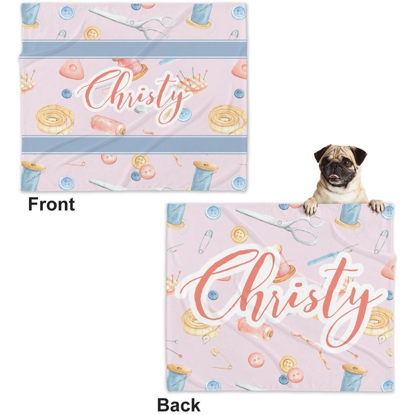 Sewing Time Microfleece Dog Blanket - Large- Front & Back