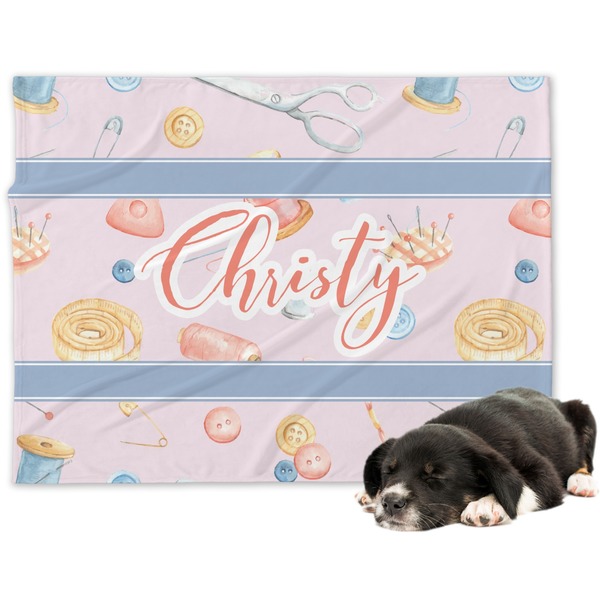 Custom Sewing Time Dog Blanket - Regular (Personalized)