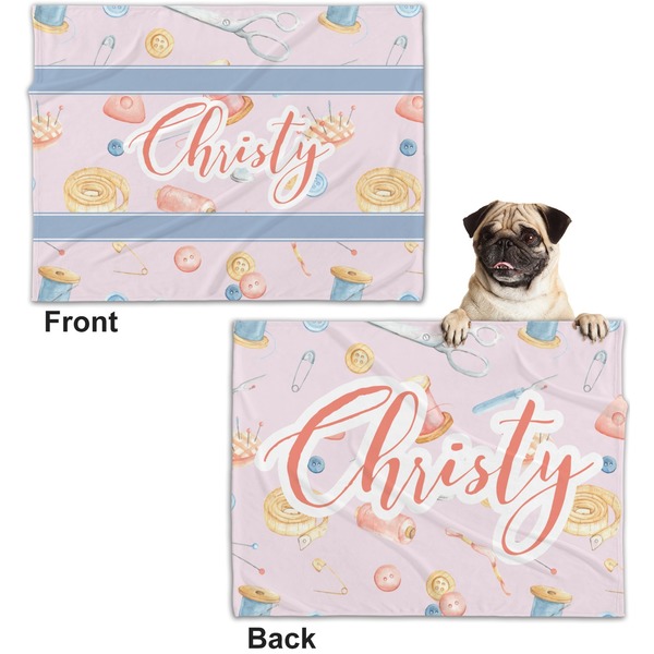 Sewing Time Microfleece Dog Blanket - Regular - Front & Back