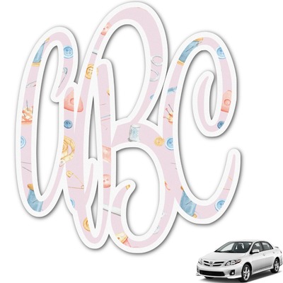 Sewing Time Monogram Car Decal (Personalized)