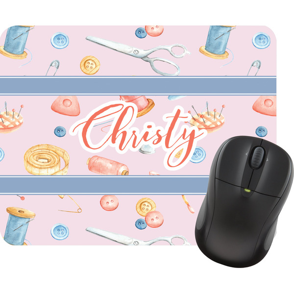 Custom Sewing Time Rectangular Mouse Pad (Personalized)