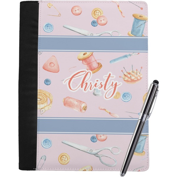 Custom Sewing Time Notebook Padfolio - Large w/ Name or Text