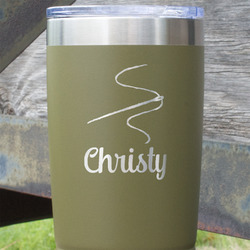 Sewing Time 20 oz Stainless Steel Tumbler - Olive - Double Sided (Personalized)