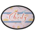 Sewing Time Iron On Oval Patch w/ Name or Text