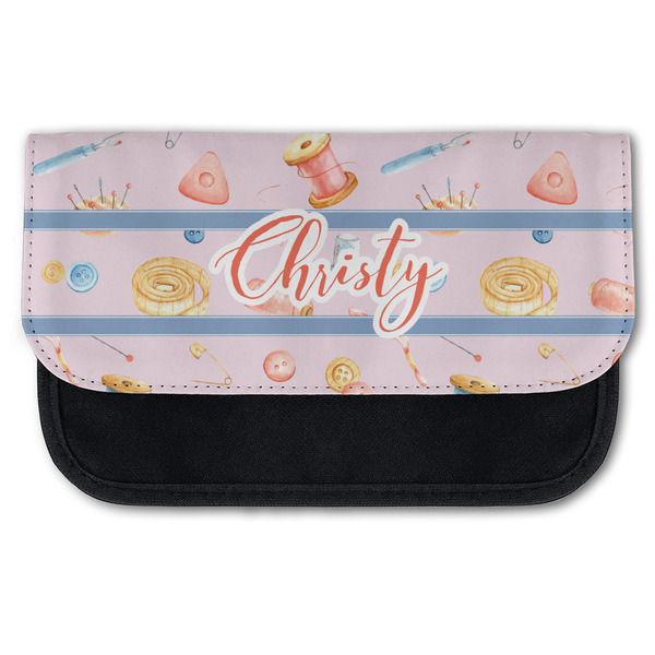Custom Sewing Time Canvas Pencil Case w/ Name or Text