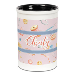 Sewing Time Ceramic Pencil Holders - Black