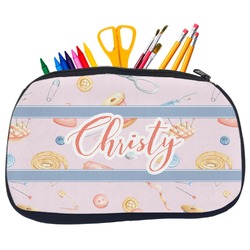 Sewing Time Neoprene Pencil Case - Medium w/ Name or Text