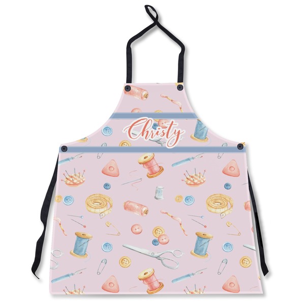 Custom Sewing Time Apron Without Pockets w/ Name or Text