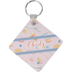 Sewing Time Diamond Plastic Keychain w/ Name or Text