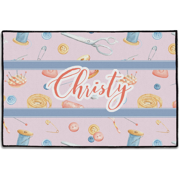 Custom Sewing Time Door Mat - 36"x24" (Personalized)